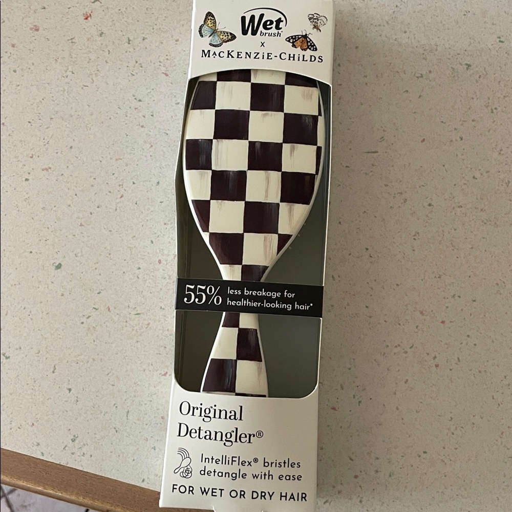MacKenzie-Childs target Black and White checkeredHair Brush